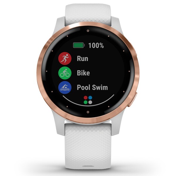 garmin vivoactive 4s gps smartwatch white rose gold
